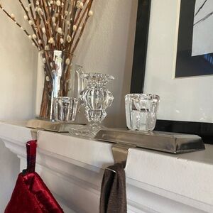 2 HALLMARK CLEAR CRYSTAL CANDLE HOLDERS.1 vintage gorham.